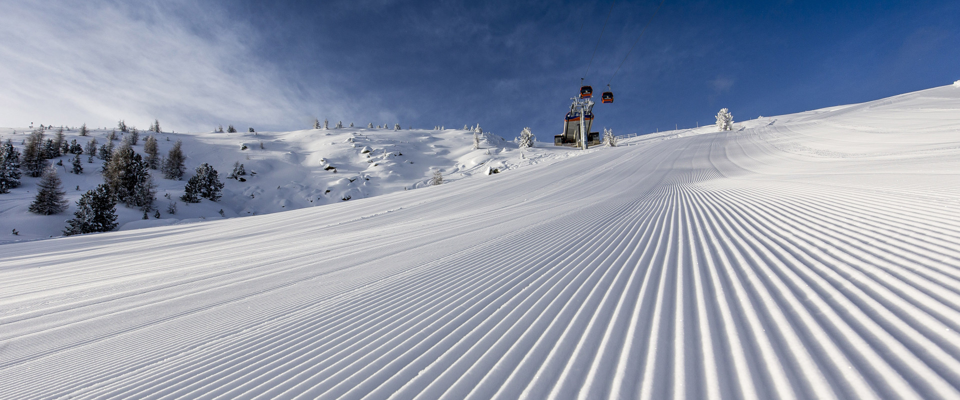 Frisch präparierte Piste