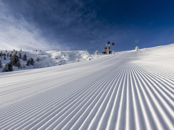 Frisch präparierte Piste