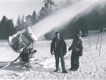 Erste Schneekanone 1988